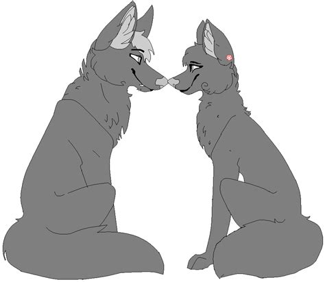 Wolf couple base MSPaint friendly by Puppylover454 on DeviantArt