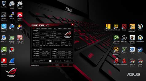 CPU-Z 1.80 Update Terbaru di 2017 Skin Asus ROG