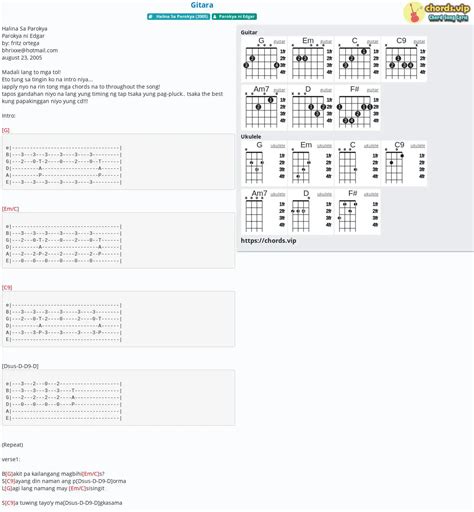 Chord: Gitara - tab, song lyric, sheet, guitar, ukulele | chords.vip