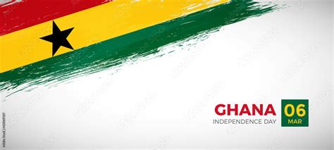 Happy independence day of Ghana with brush painted grunge flag ...