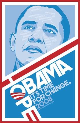 Barack Obama - (Hope, Blue) Campaign Poster Wall Poster by Unknown at FulcrumGallery.com