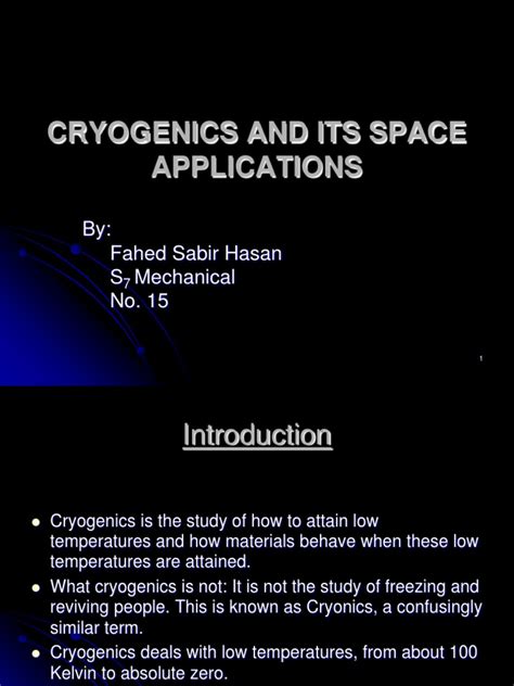 Cryogenics and Its Space Applications | PDF | Cryogenics | Transport ...