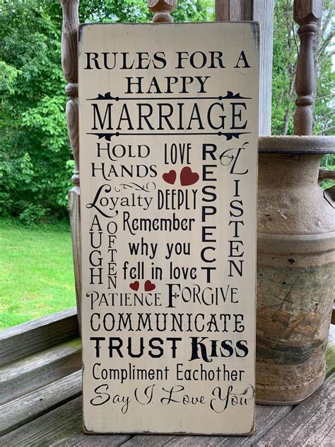 Rules for a Happy Marriage Sign by WillowHoller on Etsy | Marriage signs, Happy marriage, New ...