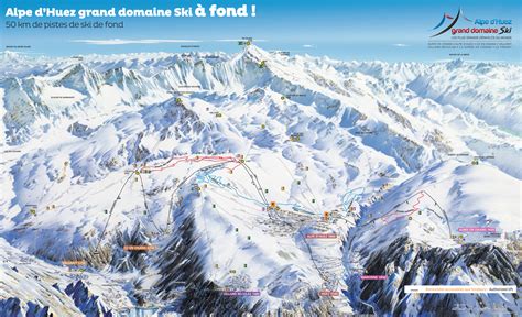 BERGFEX: Plano de canchas de esquí a fondo Alpe d'Huez: Esquí de fondo Alpe d'Huez