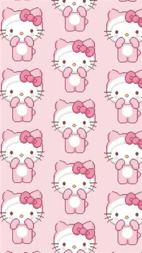 the hello kitty wallpaper is pink and white