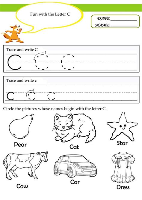 Letter C Printable Worksheets