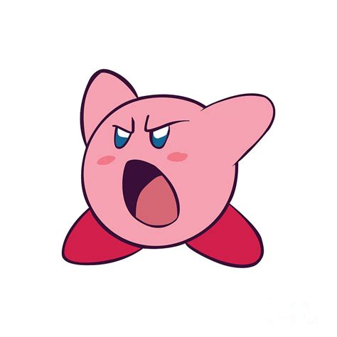 Inhale Frown Kirby Digital Art by Amin Sholeh