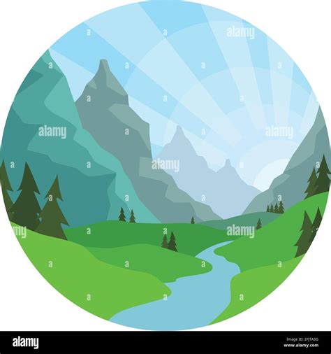 Background Mountain View Hiking Camping Cartoon Vector Drawing Stock ...