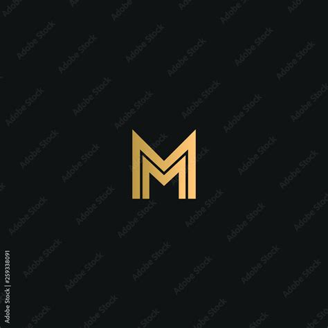 MM or M logo vector. Initial letter logo, golden text on black background Stock Vector | Adobe Stock