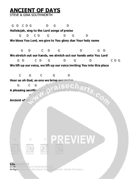 Ancient Of Days Chords PDF ( / Vineyard Worship) - PraiseCharts