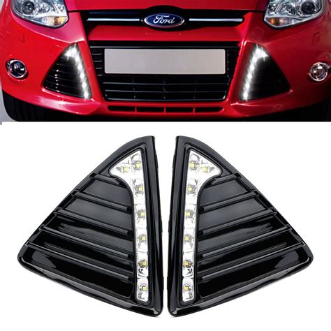 For 2012-2014 Ford Focus Fog Driving Lamp Cover Grille DRL Daytime ...