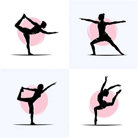 Premium Vector | Set of gymnastics logo design template