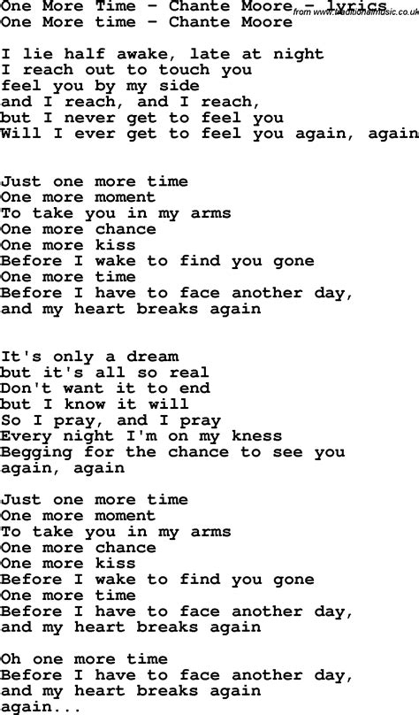 Love Song Lyrics for:One More Time - Chante Moore