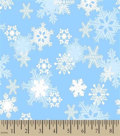 Blue Snowflakes Print Fabric in 2020 (With images) | Printing on fabric ...