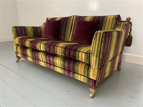 RRP £5000 - Sublime Duresta "Trafalgar" 2.5-Seat Sofa in "Velutti Stripe" Velvet Fabric - 2 ...