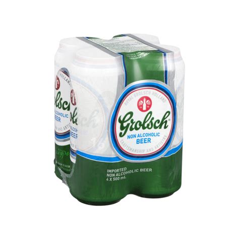 Grolsch 0.0 Non Alcoholic Beer 4 X 500 mL Cans