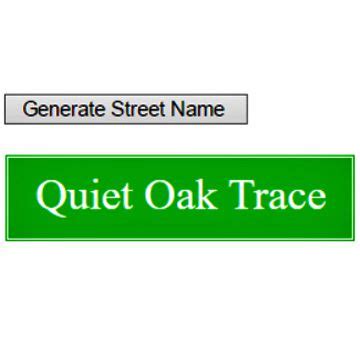 Street Name Generator