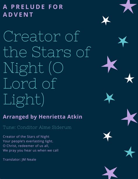 Creator of the Stars of Night/O Lord of Light Who Made the Stars - Piano Solo - Digital Sheet ...