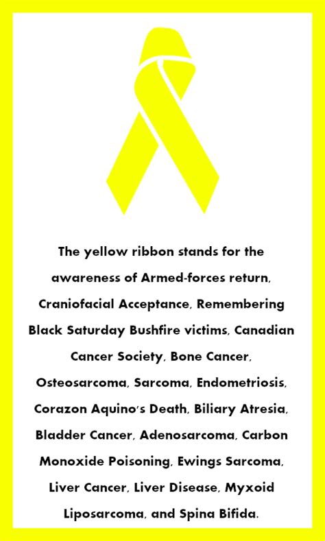 Yellow Awareness Ribbons | Awareness ribbons, Awareness, Awareness ...