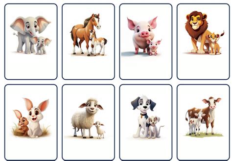 Baby Animal Flash Cards 16 Unique Baby Animals printable Instant ...