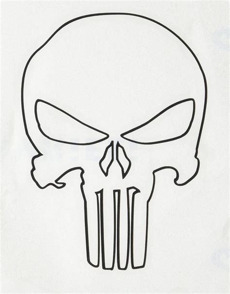 Punisher Logo Outline - Clipart Library • | Punisher skull, Skull ...