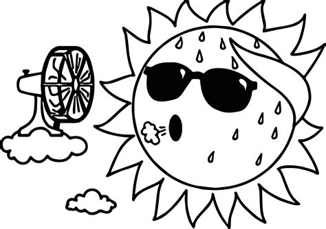 Too Hot Summer Sun Coloring Page - Wecoloringpage.com
