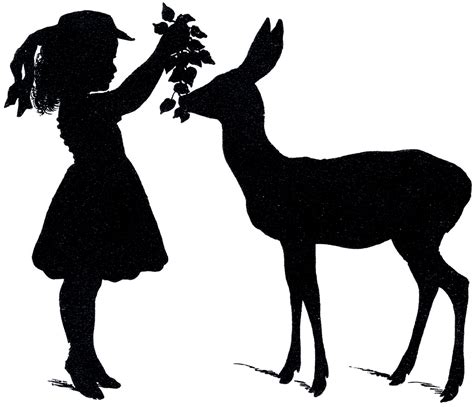 Deer-Silhouette-Girl-GraphicsFairy