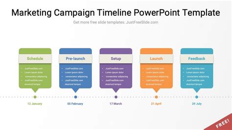 Marketing Campaign Timeline PowerPoint Template Free Download