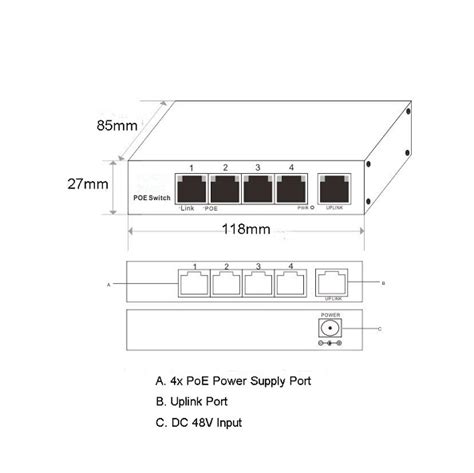 5-Port PoE Switch with 4 PoE Ports