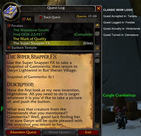 CLASSIC WOW QUEST LOGIC : r/classicwow