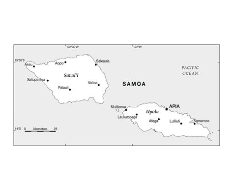 Map Of Upolu Island Samoa