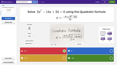 Math symbols in Kahoot! | Build equations and formulas