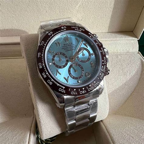 Rolex Daytona Platinum Arabic Ice Blue Dial – ShinMarket