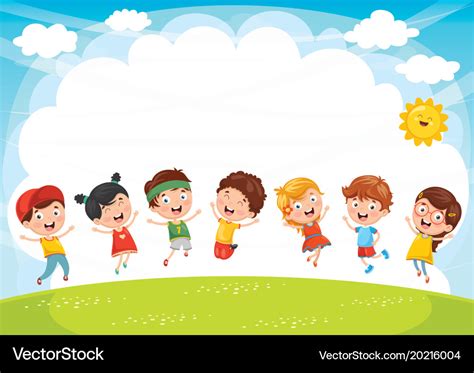 Happy kids playing Royalty Free Vector Image - VectorStock