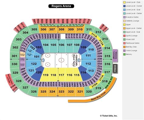 Rogers Arena, Vancouver BC - Seating Chart View