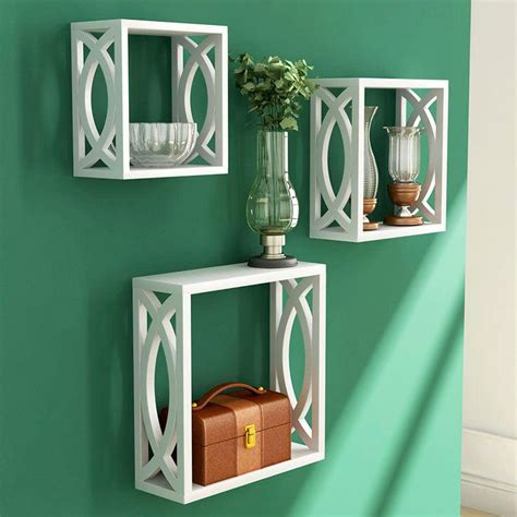 Buy Eclectic Exhibitors Wall Shelf - White - Set Of Three Online in ...