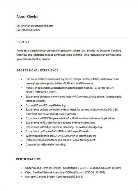 15+ Network Engineer Resume Templates - PSD, DOC, PDF | Free & Premium ...