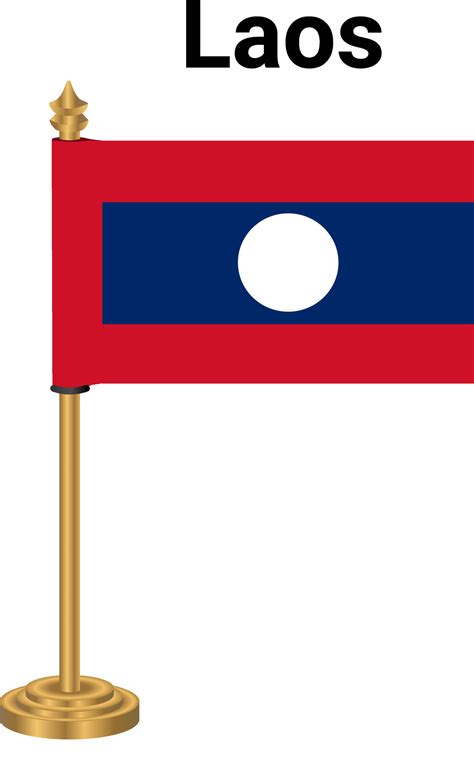 Laos flag with desk standing 35980953 Vector Art at Vecteezy