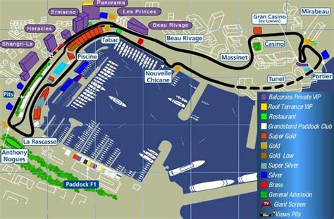 Map of the Monaco Formula 1 Grand Prix track. | Monaco grand prix ...