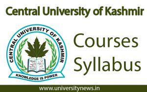 Central University of Kashmir Courses And Syllabus – Download Here ...