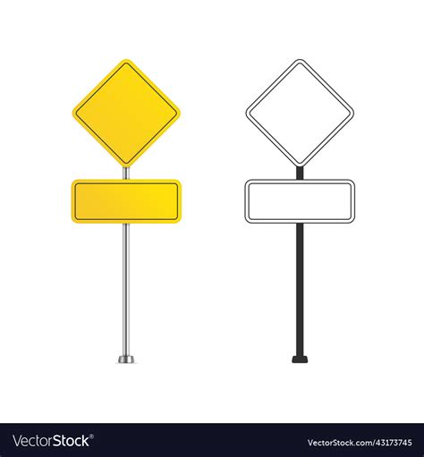 Yellow road sign Royalty Free Vector Image - VectorStock