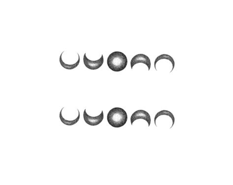 Small Moon Phases set of 2 Moon Phases Temporary Tattoo / Lunar Cycle ...