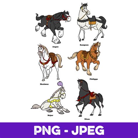 Disney Princess Horses V1 , PNG Design, PNG Instant Download - Inspire ...