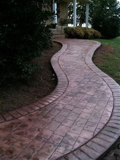 40 Best Brick And Concrete Walkway Designs Ideas 10 | Stamped concrete walkway, Walkway design ...