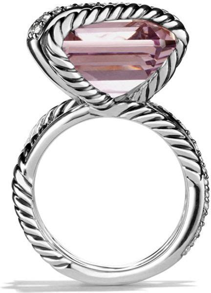 David Yurman Cable Wrap Ring with Lavender Amethyst and Diamonds in Pink (lavender) | Lyst