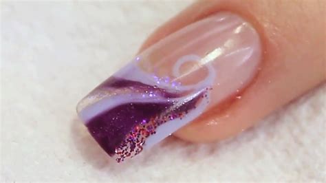 Glitter and UV Gel Swirl Nail Design Tutorial Video by Naio Nails - YouTube