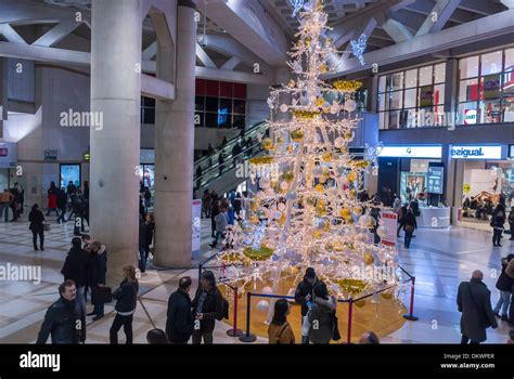 Paris, France, Shopping, French Shopping Mall, Les Halles Paris, "The Forum", Christmas Tree ...