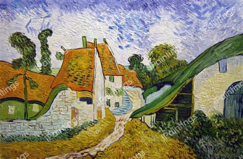 Village Street In Auvers Painting by Vincent Van Gogh Reproduction ...