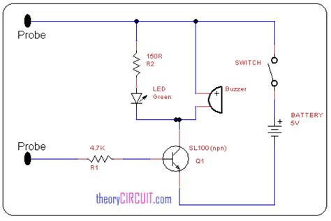 Schematic Diagram For Continuity Tester