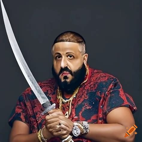 Dj khaled with a sword on Craiyon